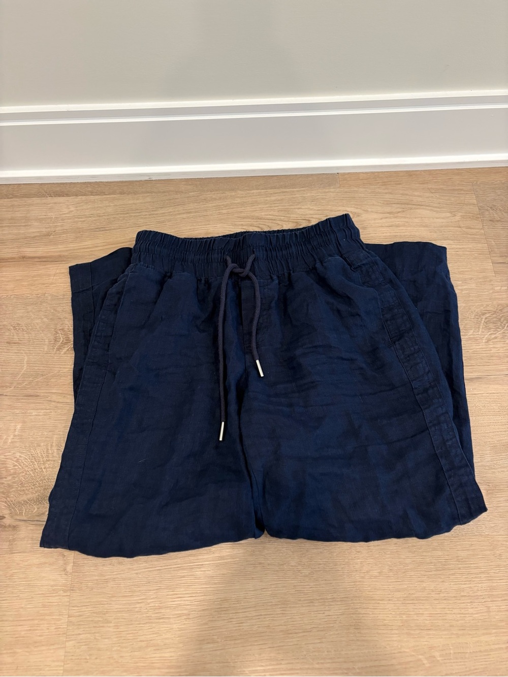 Quince 100% European Linen Wide Leg Pants In Deep Navy - Picture 2 of 8